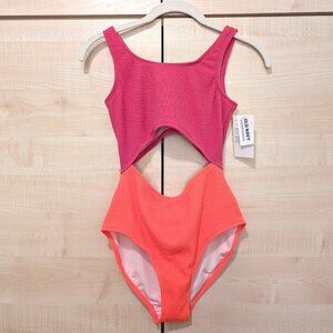 Old Navy Girls Color-Block Cutout One-Piece Swimsuit